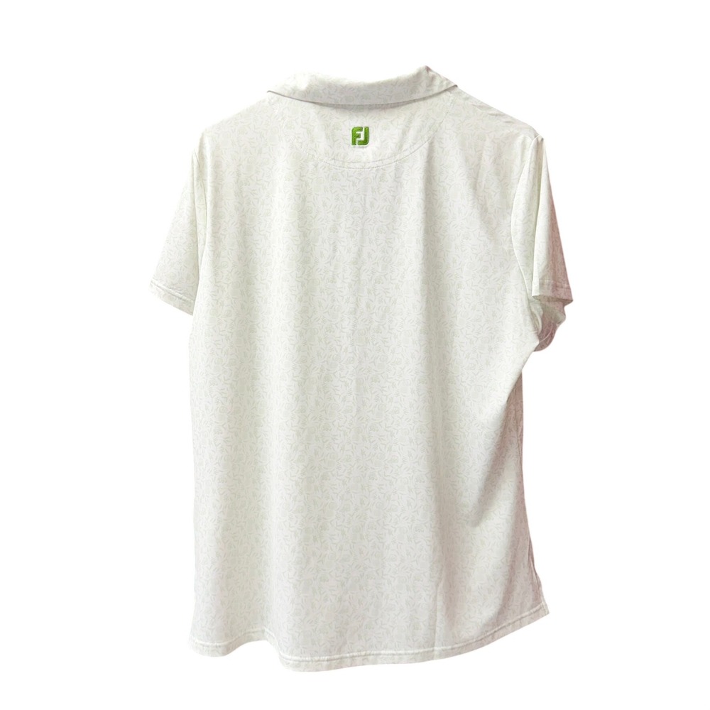 FootJoy Polo Shirt Men XL White Green John Deere Classic Farm Print Short Sleeve - Picture 2 of 10
